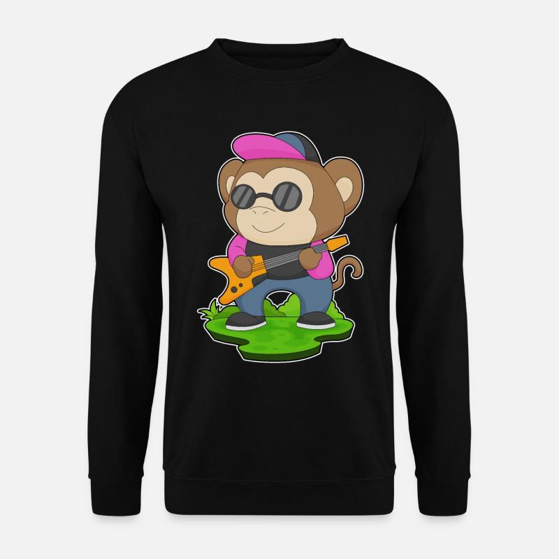 Monkey Musician Guitar Music - Unisex Sweatshirt - black