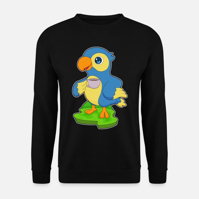 Papagei Tasse Kaffee - Unisex Pullover - Schwarz