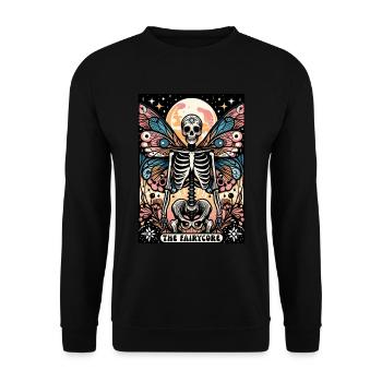 Tarot Fairycore Skeleton Fairy - Unisex Sweatshirt - black - Front - Alina (178cm) & Michal (187cm)