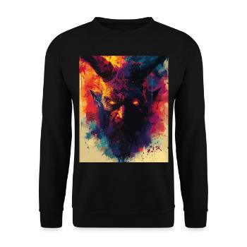 The Woman - Skull, Totenkopf, Teufel - Unisex Pullover - Schwarz - Vorne - Alina (178cm) & Michal (187cm)