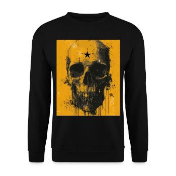 The Skull - Skull, Totenkopf, Teufel - Unisex Pullover - Schwarz - Vorne - Alina (178cm) & Michal (187cm)