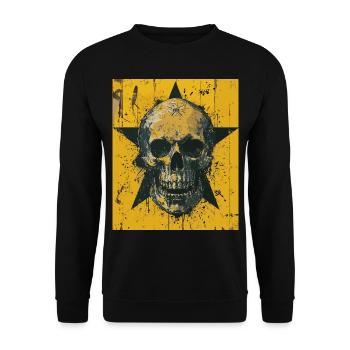 The Skull - Skull, Totenkopf, Teufel - Unisex Pullover - Schwarz - Vorne - Alina (178cm) & Michal (187cm)