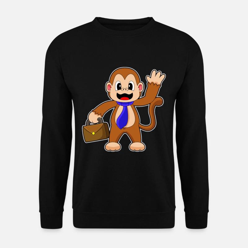 Monkey Entrepreneur Briefcase - Unisex Sweatshirt - black