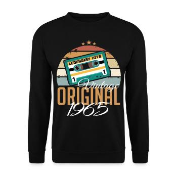 Millésime 1965 Né Original 1965 Anniversaire - Sweat-shirt Unisexe - noir - Devant - Alina (178cm) & Michal (187cm)