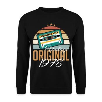 Millésime 1978 né Original 1978 anniversaire - Sweat-shirt Unisexe - noir - Devant - Alina (178cm) & Michal (187cm)