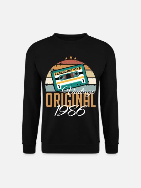Jahrgang 1986 geboren Original 1986 Geburtstag - Unisex Pullover - Schwarz