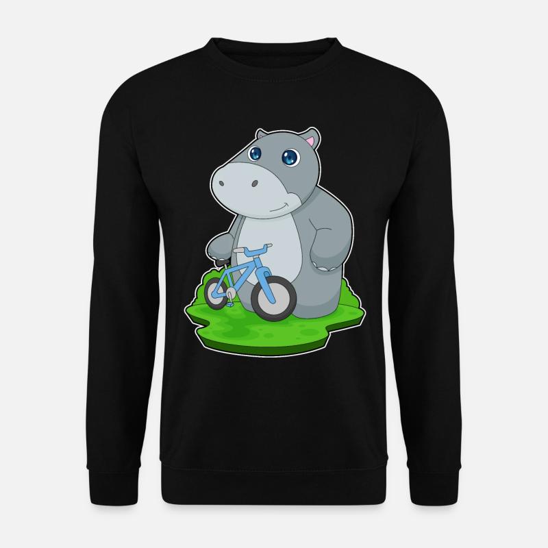 Hippopotame Bicyclette - Sweat-shirt Unisexe - noir