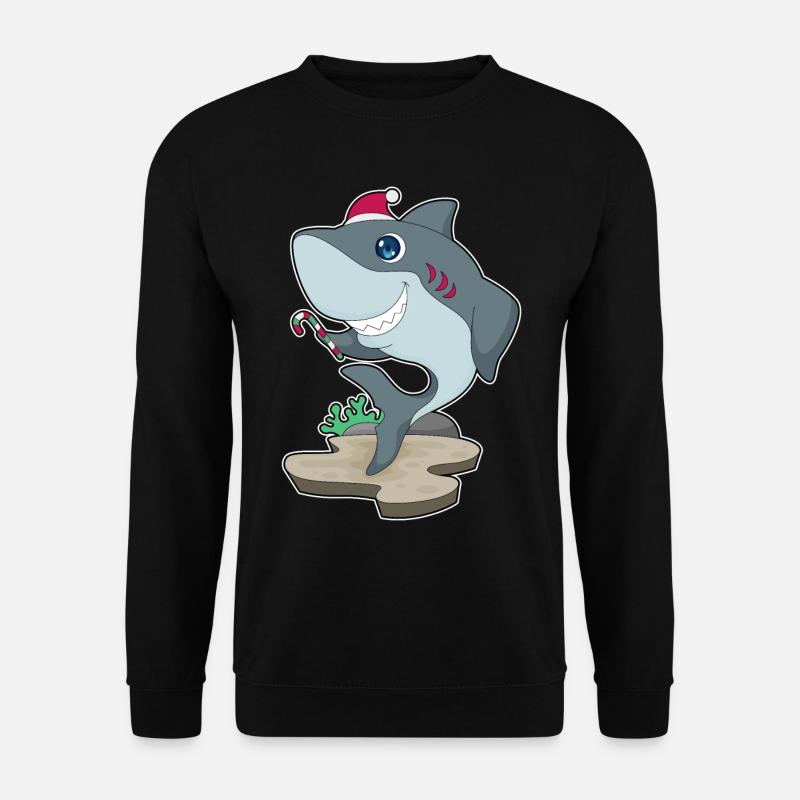 Shark Christmas Candy Cane - Unisex Sweatshirt - black