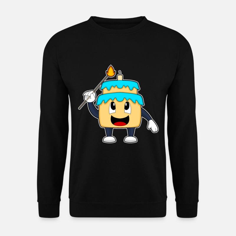 Cake Birthday Candle - Unisex Sweatshirt - black