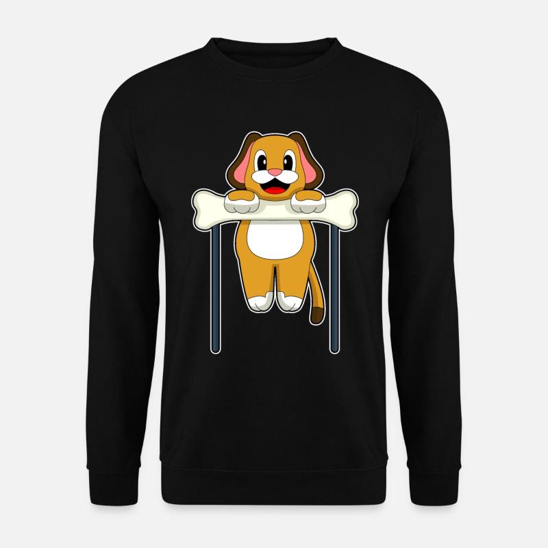 Dog Bodybuilding Pull-ups - Unisex Sweatshirt - black