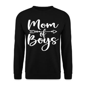 Maman de Garçons - Cadeau Fête des Mères - Sweat-shirt Unisexe - noir - Devant - Alina (178cm) & Michal (187cm)