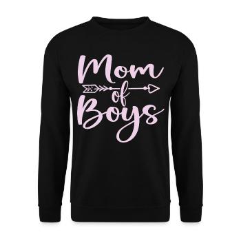 Maman de Garçons - Cadeau Fête des Mères - Sweat-shirt Unisexe - noir - Devant - Alina (178cm) & Michal (187cm)