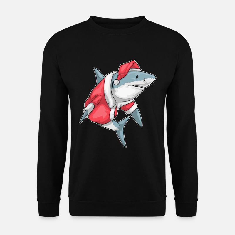 Shark Christmas Christmas Hat - Unisex Sweatshirt - black