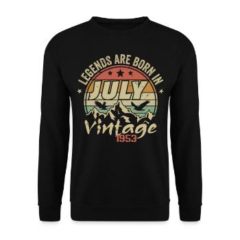 Anniversaire Millésime - Fabriqué en Juillet 1953 - Sweat-shirt Unisexe - noir - Devant - Alina (178cm) & Michal (187cm)