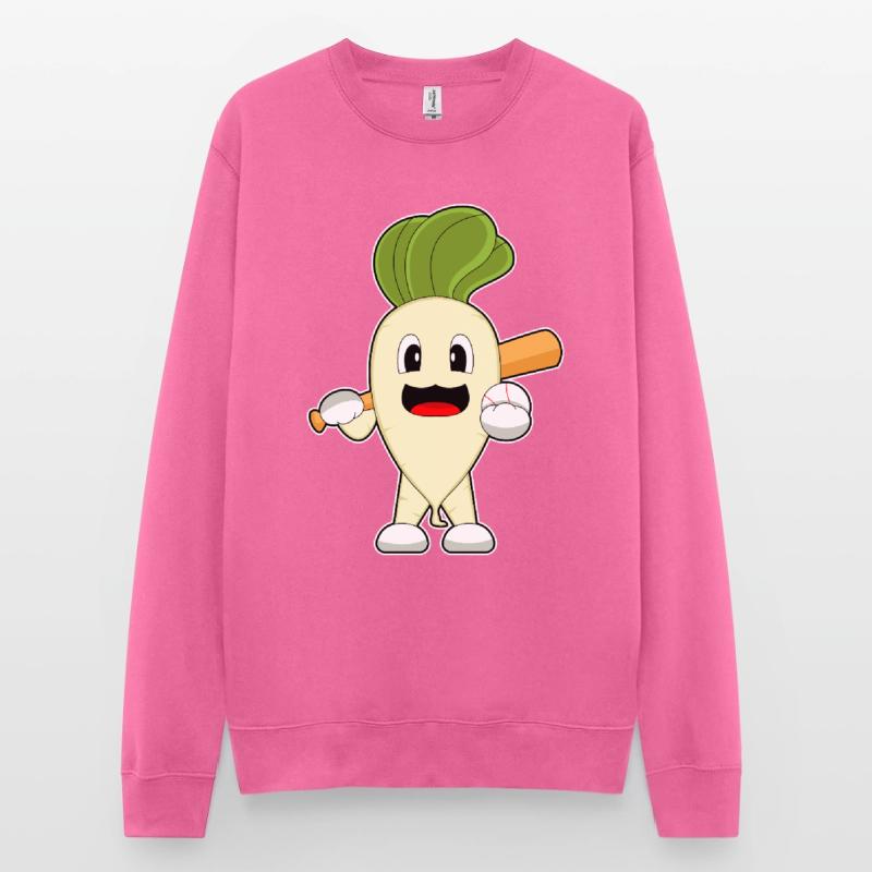 Radieschen Baseball Baseballschläger Unisex Pullover