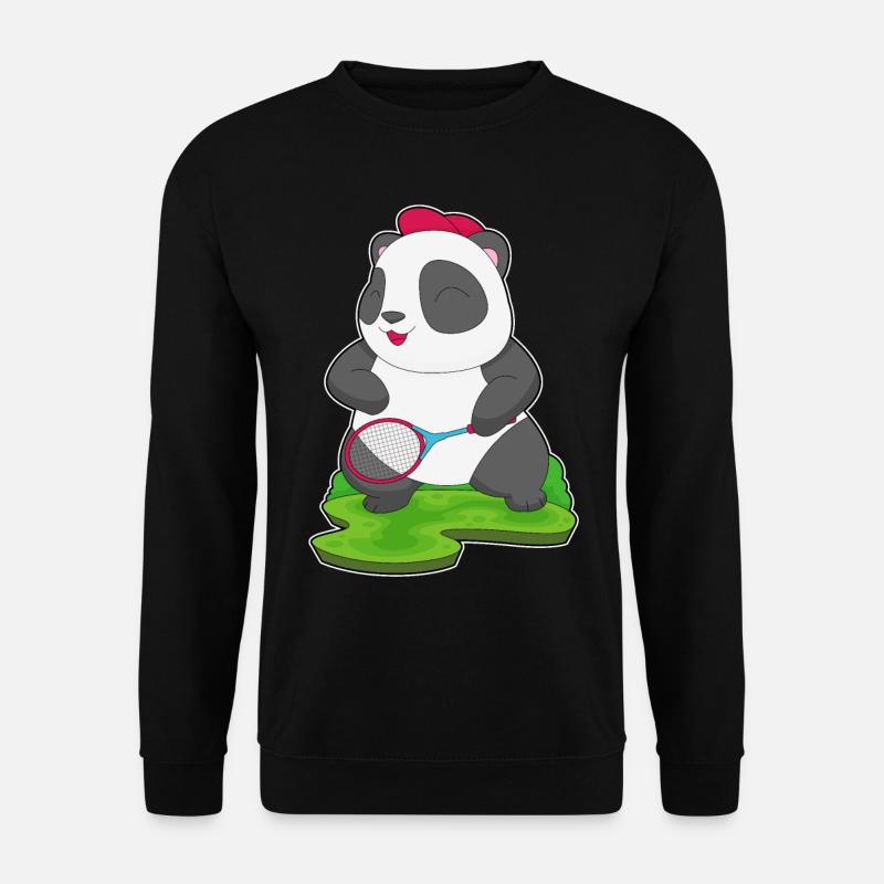 Panda Tennis Racket - Unisex Sweatshirt - black