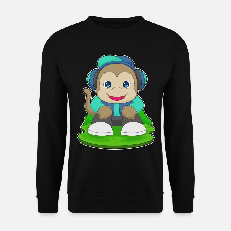 Monkey Headphones Music - Unisex Sweatshirt - black