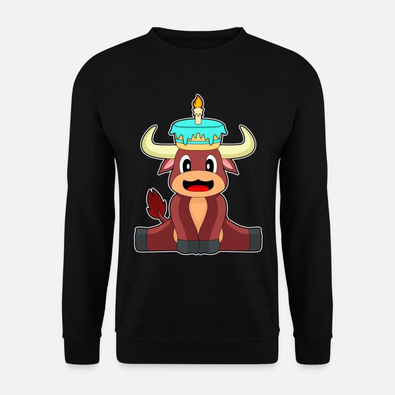 Taurus Birthday Candle Cake - Unisex Sweatshirt - black