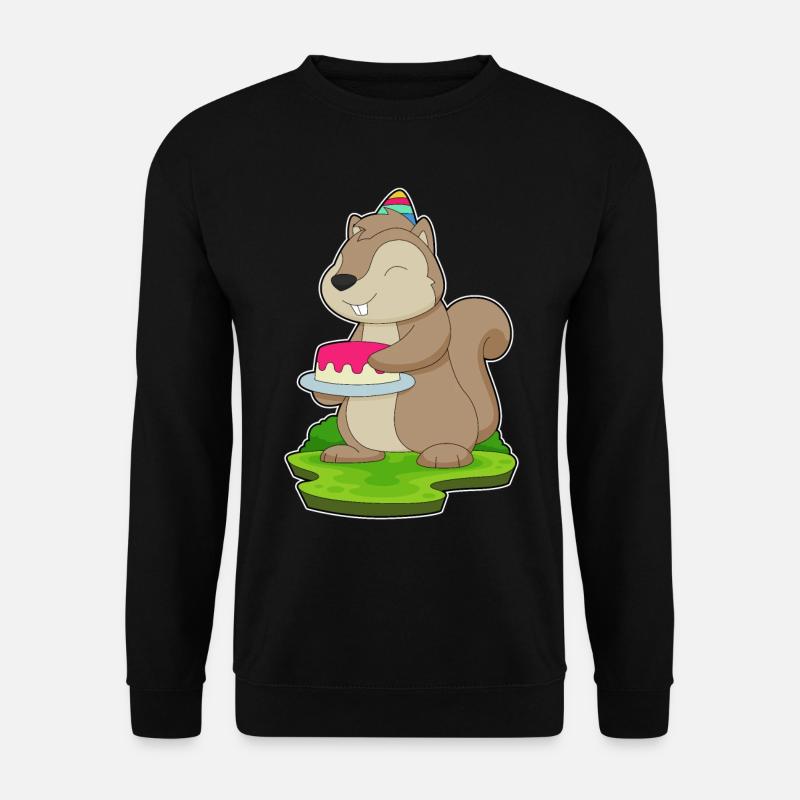 Squirrel Birthday Cake - Unisex Sweatshirt - black
