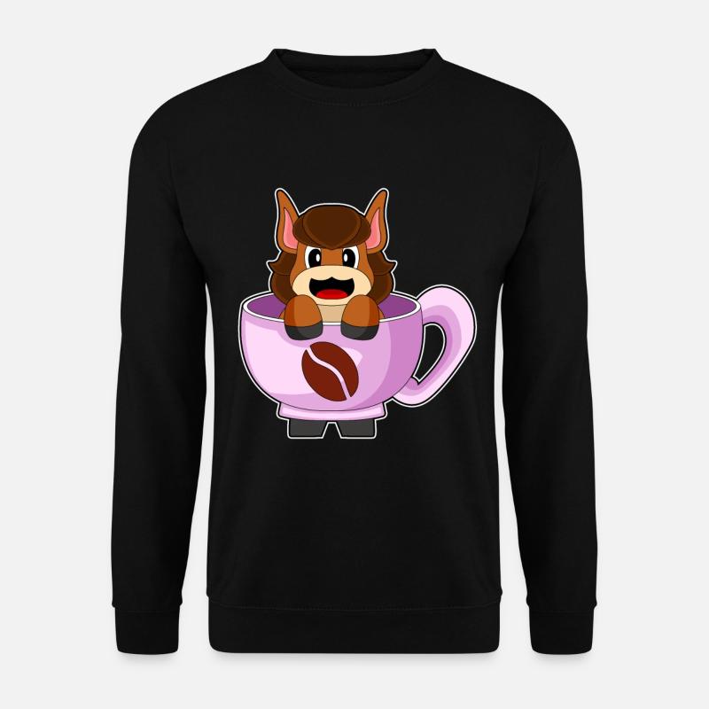 Tasse à café cheval - Sweat-shirt Unisexe - noir
