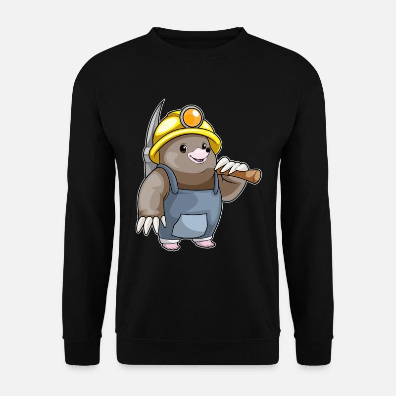 Mole Miner Pickaxe Mining - Unisex Sweatshirt - black