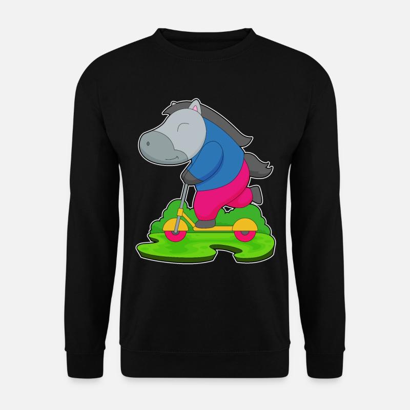 Pferd Roller - Unisex Pullover - Schwarz