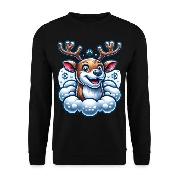 Reindeer Snow - Unisex Sweatshirt - black - Front - Alina (178cm) & Michal (187cm)
