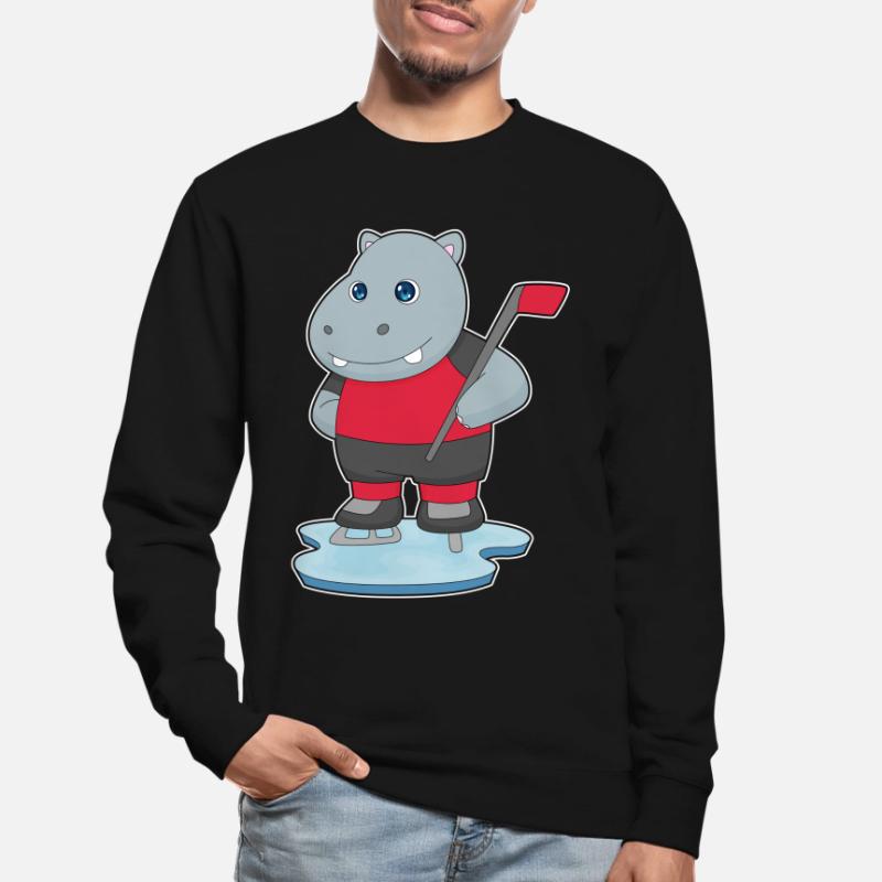 Nilpferd Eishockey Eishockeyschläger Unisex Pullover