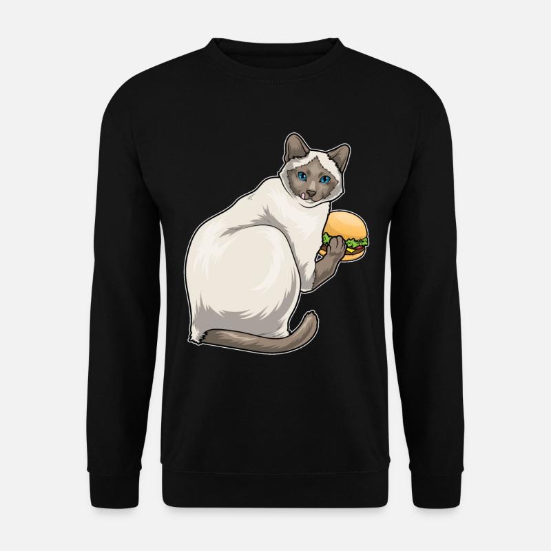 Siamese Cat Cheeseburger - Unisex Sweatshirt - black