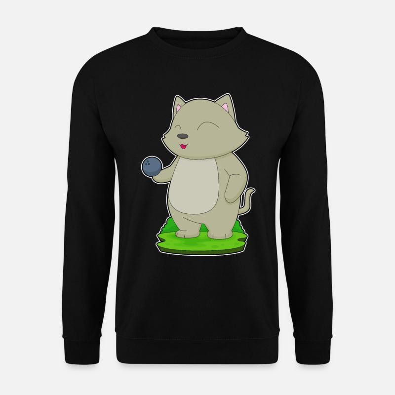 Cat Bowling Bowling Ball - Unisex Sweatshirt - black