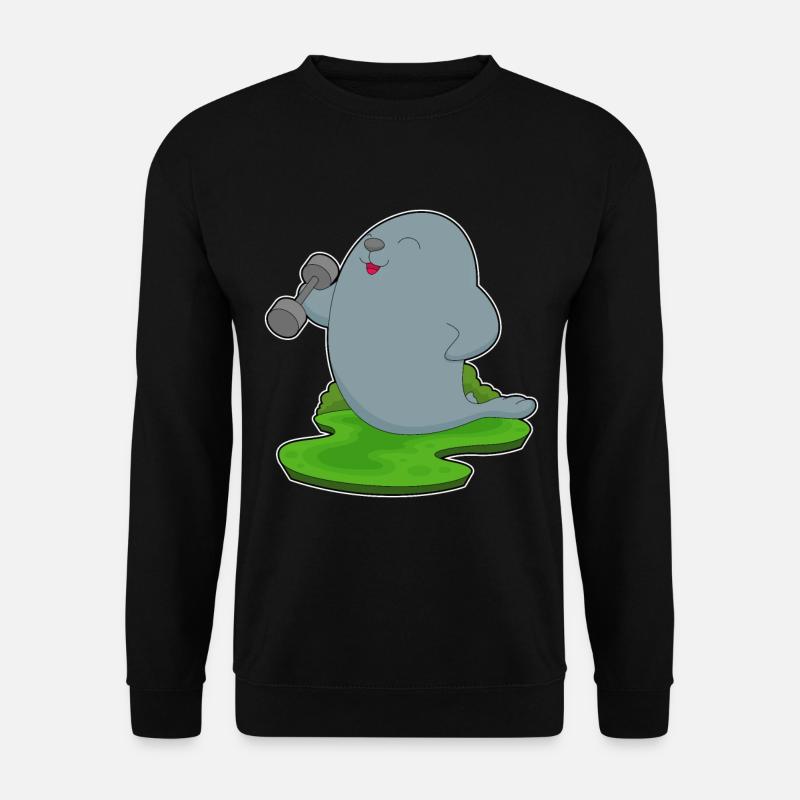 Seal Bodybuilder Dumbbell - Unisex Sweatshirt - black
