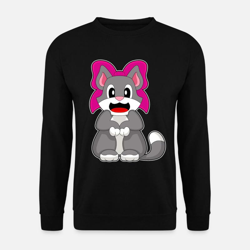 Cat Bow - Unisex Sweatshirt - black