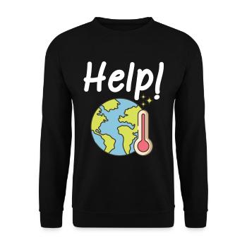 Climate change Climate protection - Unisex Sweatshirt - black - Front - Alina (178cm) & Michal (187cm)