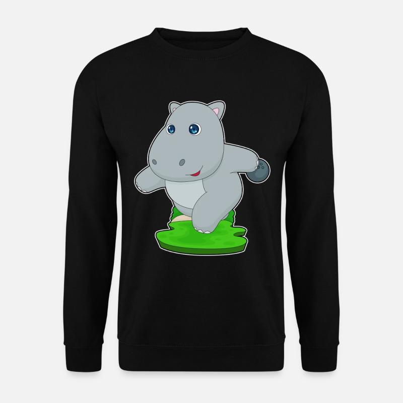 Hippo Bowling Bowling Ball - Unisex Sweatshirt - black