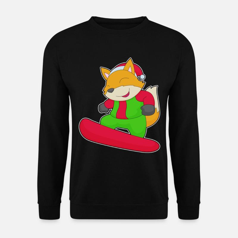 Fox Christmas Snowboard - Unisex Sweatshirt - black