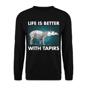 Tapir animal trunk zoo animal nature gift - Unisex Sweatshirt - black - Front - Alina (178cm) & Michal (187cm)