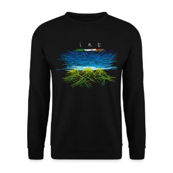 Irish with green hills - Unisex Sweatshirt - black - Front - Alina (178cm) & Michal (187cm)