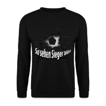 Fussball Sieger neu - Unisex Pullover - Schwarz - Vorne - Alina (178cm) & Michal (187cm)
