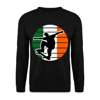 Skateboard Irland Saint Patrick - Unisex Pullover - Schwarz - Vorne - Alina (178cm) & Michal (187cm)