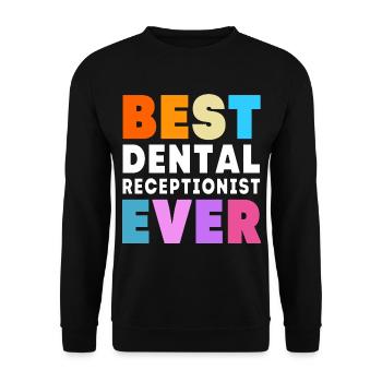 Receptionist Dentist - Unisex Sweatshirt - black - Front - Alina (178cm) & Michal (187cm)