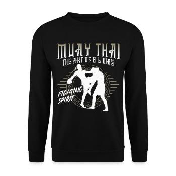 Cadeau de combat Muay Thai Fighting Spirit - Sweat-shirt Unisexe - noir - Devant - Alina (178cm) & Michal (187cm)