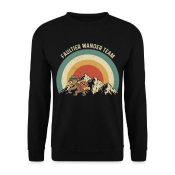 Faultier Wander Team - Unisex Pullover - Schwarz - Vorne - Alina (178cm) & Michal (187cm)