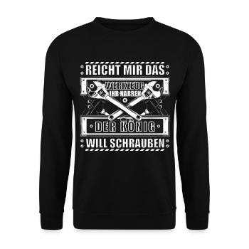 Auto Schrauber Mechaniker - Unisex Pullover - Schwarz - Vorne - Alina (178cm) & Michal (187cm)