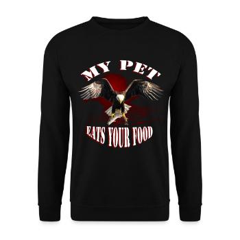 my pet eats your food eagle fish - Unisex Sweatshirt - black - Front - Alina (178cm) & Michal (187cm)