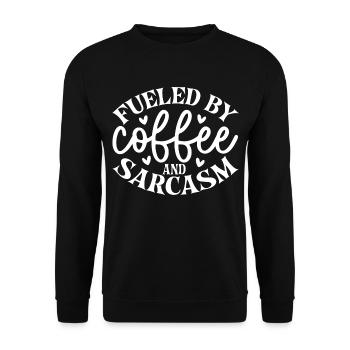 Fueled By Coffee And Sarcasm - Unisex Sweatshirt - black - Front - Alina (178cm) & Michal (187cm)