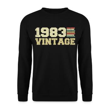 1983 Geburtstagsgeschenk 1983 Jahrgang 1983 Geschenk - Unisex Pullover - Schwarz - Vorne - Alina (178cm) & Michal (187cm)
