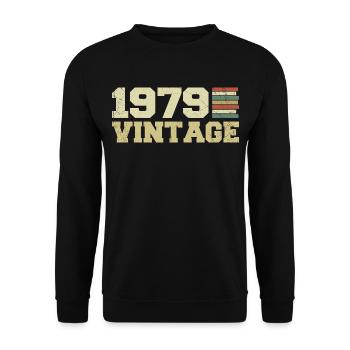 1979 Geburtstagsgeschenk 1979 Jahrgang 1979 Geschenk - Unisex Pullover - Schwarz - Vorne - Alina (178cm) & Michal (187cm)