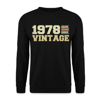 Geschenk 1978 Geburtstagsgeschenk 1978 Jahrgang 1978 - Unisex Pullover - Schwarz - Vorne - Alina (178cm) & Michal (187cm)