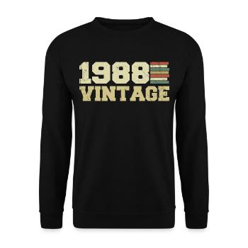 1988 Geburtstagsgeschenk 1988 Jahrgang 1988 Geschenk - Unisex Pullover - Schwarz - Vorne - Alina (178cm) & Michal (187cm)