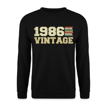 1986 Birthday Gift 1986 Vintage 1986 Gift - Unisex Sweatshirt - black - Front - Alina (178cm) & Michal (187cm)